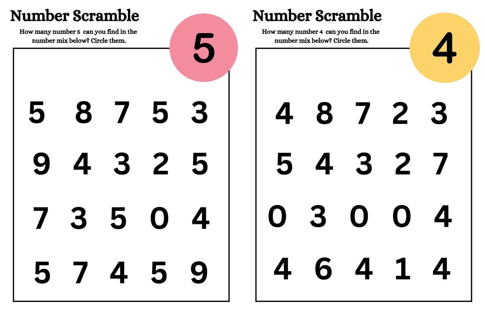 number scramble
