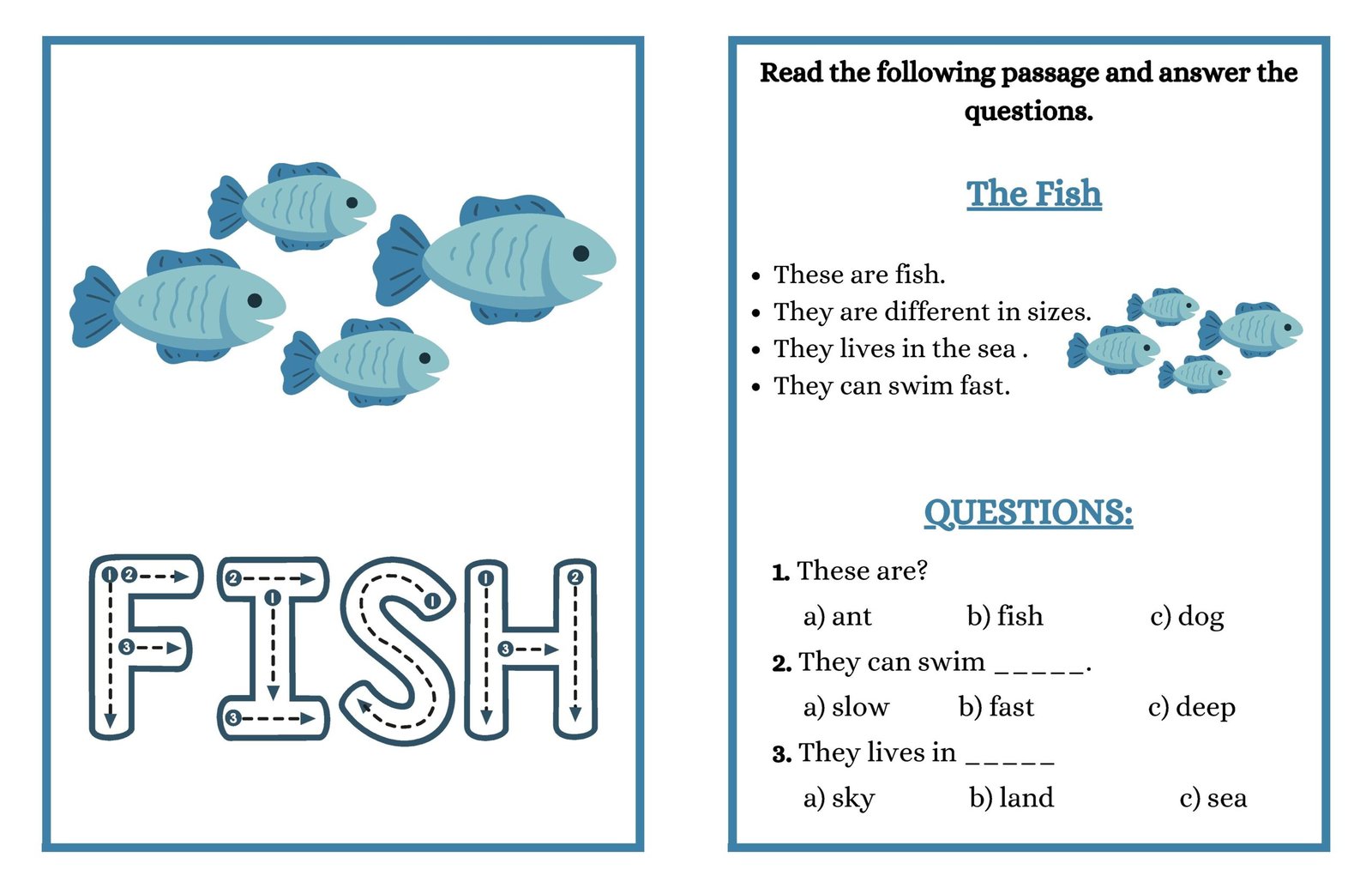 reading worksheets vol7