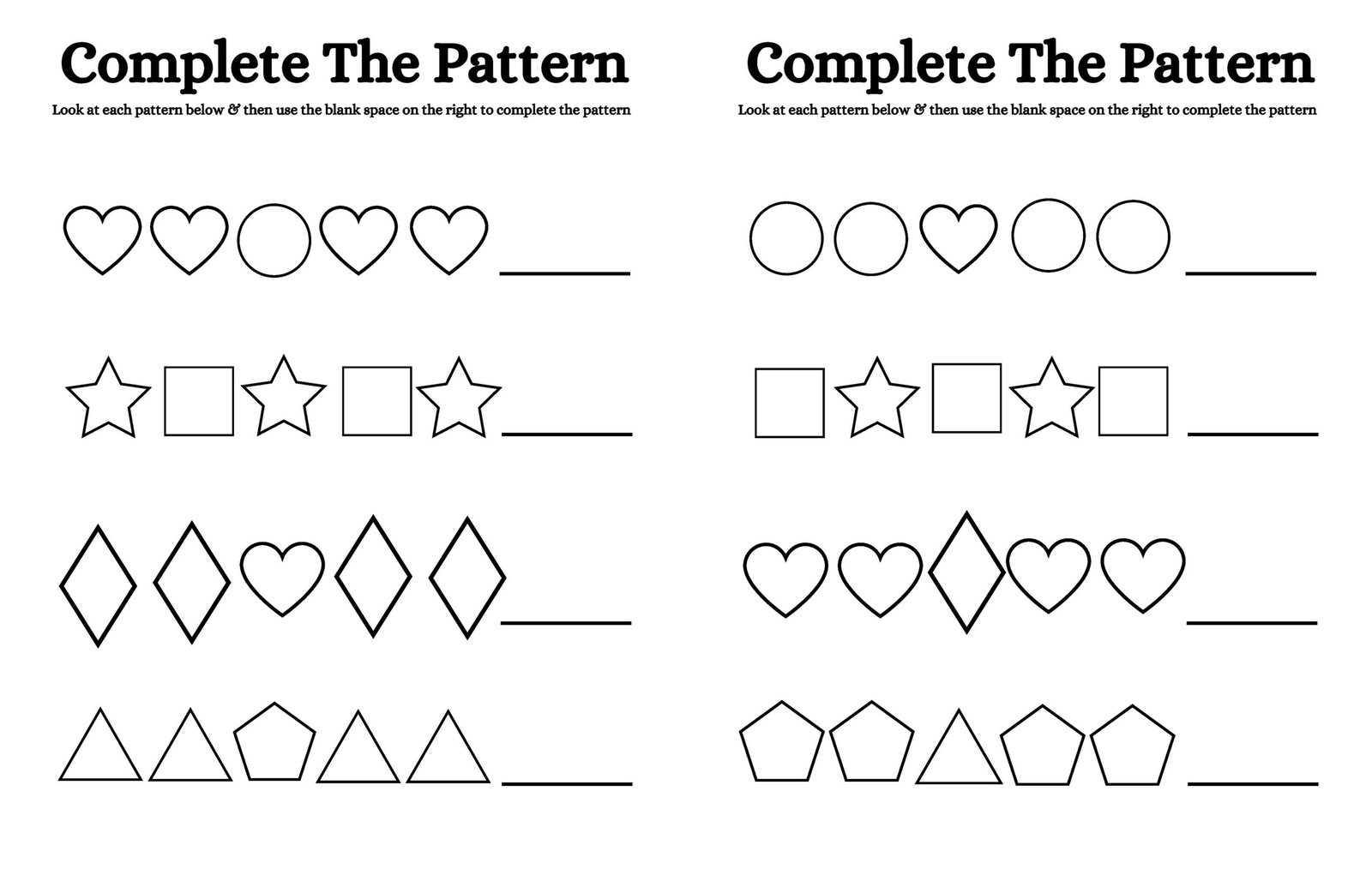complete the pattern vol2